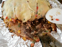 Pizza de peixe grelhado