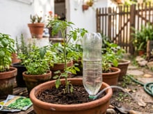 Aprendi com um jardineiro como manter as plantas saudáveis e firmes usando uma garrafa PET: dica é ideal para o período de férias e ainda poupa tempo