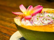 Ceviche de coco verde