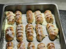 Enroladinho de presunto e queijo