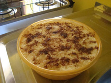 Arroz doce simples com coco