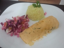 Panquecas de frango com azeitonas