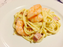 Linguini de camarão ao molho branco