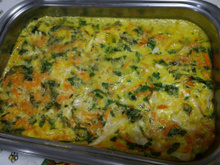 Suflê de legumes com queijo ralado