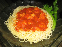 Espaguete ao Molho de Camarão