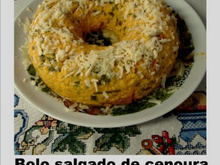 Bolo salgado de cenoura recheado com presunto e queijo