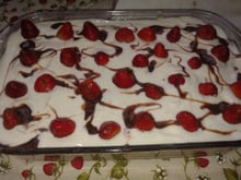 Pavê de morango com brigadeiro de panela