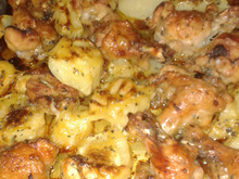 Frango assado com batata