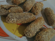 Croquete de proteína de soja com batata doce