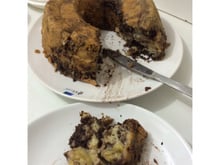 Bolo de banana com chocolate