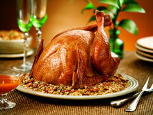 Peru com farofa crocante