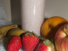 Smoothies de morango com chia