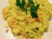 Risoto de camarão com requeijão