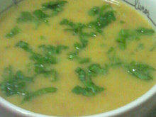 Caldo de Inhame com talo de couve