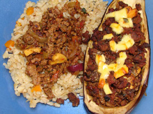 Berinjela recheada à minha moda