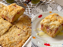 Aprendi a fazer cuca de leite condensado com morango e agora não quero mais saber de outra sobremesa