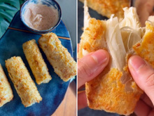 Viciei nesse palmito empanado com farinha Panko na airfryer: o truque simples do congelador é o pulo do gato