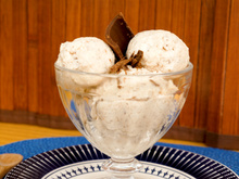 Sorvete de flocos com leite em pó