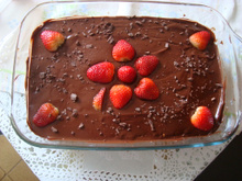 Mousse de bombom de morango