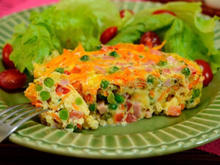 Omelete com jiló e ervilha