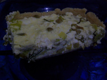 Quiche de alho poró e azeitona