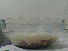 Escondidinho de mandioca com linguiça toscana