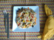 Arroz integral colorido