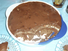 Torta de bolachinha Maria de chocolate