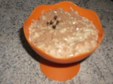 Arroz doce com capuccino