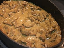 Strogonoff com carne de porco