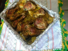 Coxas e sobrecoxas assadas