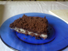 Bolo prestígio de farofa de açúcar