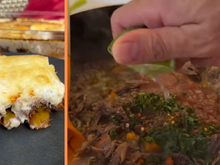 Gratinado de carne desfiada com banana-da-terra e molho branco é o almoço preferido da minha família