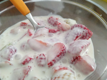 Morango com creme de leite