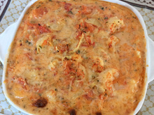 Purê de batatas com camarão