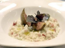 Risoto de mascarpone, figo e presunto cru