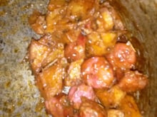 Batata com linguiça ao molho diferente