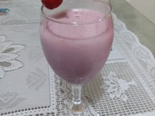 Batida de morango e vinho