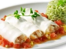 Canelones com recheio de camarão