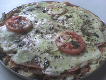 Pizza de pão deliciosa