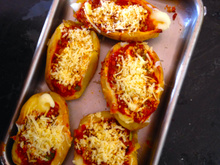 Batata recheada assada no microondas