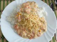 Camarão com catupiry delícia