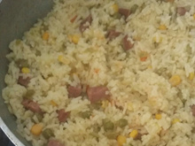 Arroz com calabresa
