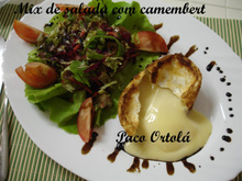 Queijo camembert com mix de folhas