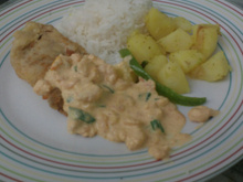 Filé de peixe ao molho de camarão