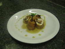 Medalhão de frango ao molho de laranja