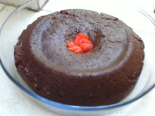 Pudim de chocolate com pão de forma