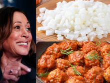 Cozinhando com Kamala Harris no domingo: o segredo da receita de almôndegas da vice-presidente dos Estados Unidos está no preparo da cebola