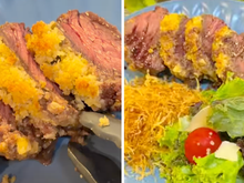 Sou apaixonada por essa fraldinha com crostinha de parmesão e alho: faço toda semana e meu marido ama!