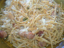 Macarrão com cebola